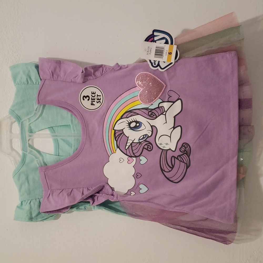 My Little Pony NWT Flutter Sleeve Tops & Tutu Skirt - 3 piece set